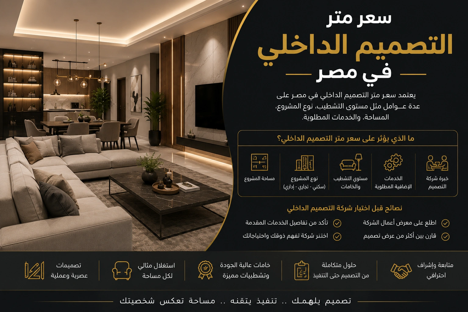 سعر متر التصميم الداخلي في مصر