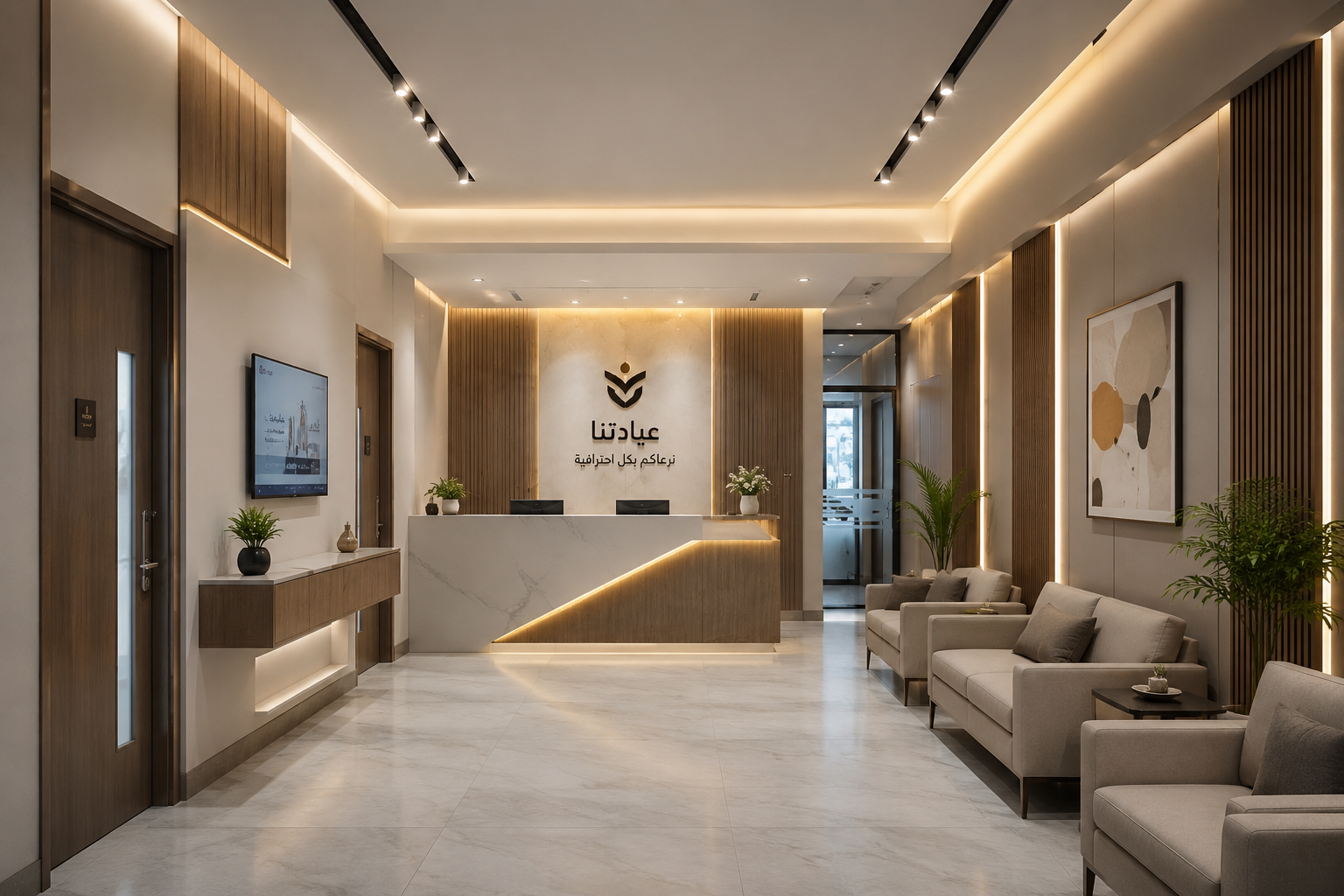 ديكورات ريسبشن مستطيل مودرن